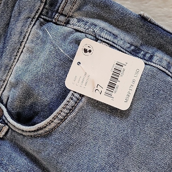Free People We the Free Raw Hem High Rise Jegging Skinny Jeans Sierra Blue NEW! - Picture 7 of 10